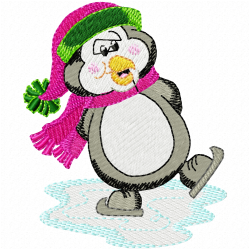 Pinguins Embroidery Design 2 Pinguins Embroidery Design 2